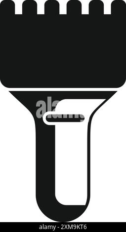 Black silhouette of an ice scraper for removing ice from a windshield Stock Vector