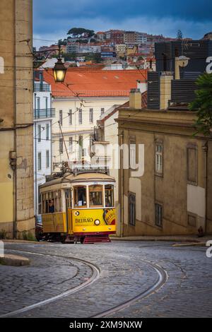 Lisbon is Portugal’s hilly, coastal capital city. Stock Photo