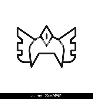 valkyrie icon outline collection or set in black and white outline Stock Vector
