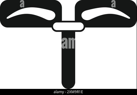 Black and white icon of an eyebrow ruler tool being held, useful for beauty and makeup professionals Stock Vector