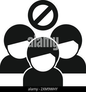 Group of people standing together with stop sign demonstrating social distancing Stock Vector
