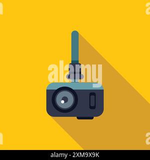 Dash camera recording, ensuring safety and capturing memories on the open road Stock Vector