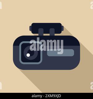 Dash camera is recording the road and traffic ahead Stock Vector