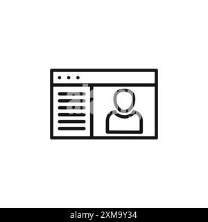 crm icon outline collection or set in black and white outline Stock Vector