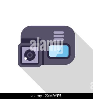 Small action camera recording video, great for capturing extreme sports and adventures Stock Vector