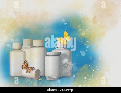 Natural medicine, conceptual illustration. Stock Photo