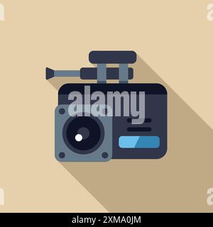 Black car dvr recording, security camera concept Stock Vector