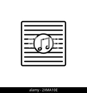 Lyrics icon outline collection or set in black and white outline Stock Vector