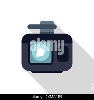 Illustration of an action camera, designed for capturing immersive footage during dynamic activities Stock Vector