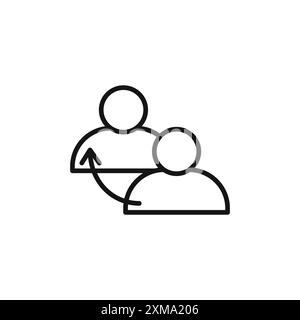 Referrals icon outline collection or set in black and white outline Stock Vector