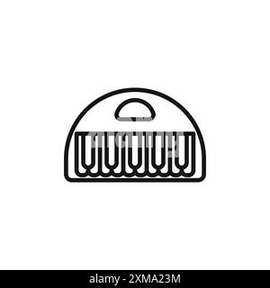 Piano icon outline collection or set in black and white outline Stock Vector