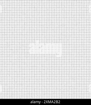 Grid pattern graph paper with black lines and a white background, commonly used for mathematical or technical drawings Stock Photo