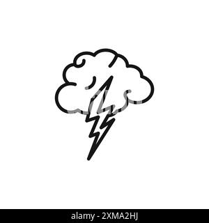Thunder lightning icon outline collection or set in black and white ...