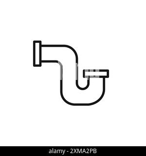 Water pipes icon outline collection or set in black and white outline Stock Vector