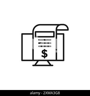 Subscription Model icon outline collection or set in black and white outline Stock Vector