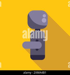 Modern electronic door handle with fingerprint sensor providing secure access control Stock Vector