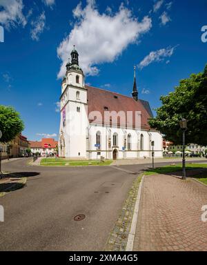 St Laurentius, late Gothic hall church, Protestant town church, Pegau, district of Leipzig, Saxony, Germany Stock Photo