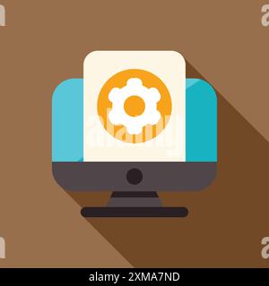Configuration settings displayed on a computer screen, symbolizing system preferences and customization Stock Vector