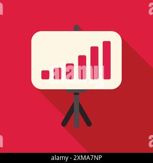 Whiteboard is showing a growing bar chart representing increasing profits for a business presentation Stock Vector