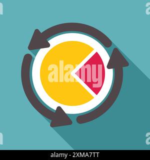 Circular economy concept with pie chart and recycling arrows Stock Vector