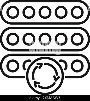 Data backup icon, representing information protecting and copying for secure storage and recovery Stock Vector