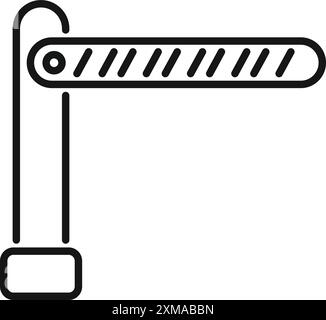 Simple line drawing of a parking barrier gate in up position Stock Vector