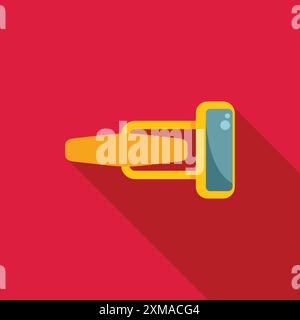 Yellow door handle latch lever opening closing access control security privacy icon Stock Vector