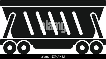 Black silhouette of a mining cart transporting coal Stock Vector