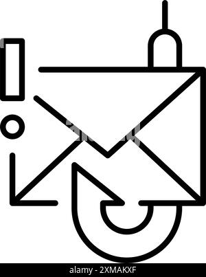 E-mail phishing alert. Pixel perfect vector icon Stock Vector