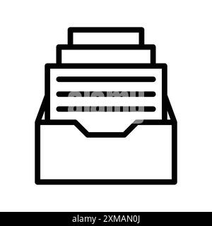 Archive folders icon linear logo mark set collection in black and white for web Stock Vector