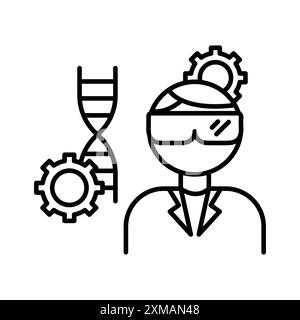 Biomedical engineer icon linear logo mark set collection in black and white for web Stock Vector