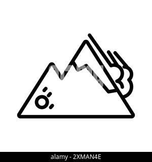 avalanche icon linear logo mark set collection in black and white for web Stock Vector