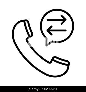 Call back icon linear logo mark set collection in black and white for web Stock Vector
