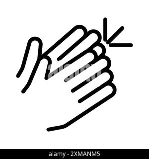 Clapping hand icon linear logo mark set collection in black and white for web Stock Vector