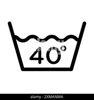 Clothing care icon linear logo mark set collection in black and white for web Stock Vector