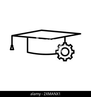 Engineering education icon linear logo mark set collection in black and white for web Stock Vector