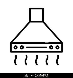 Extractor Hood icon linear logo mark set collection in black and white for web Stock Vector