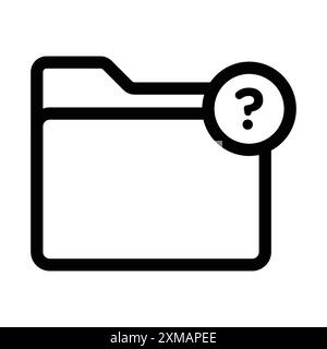 Folder with questionmark icon linear logo mark set collection in black and white for web Stock Vector