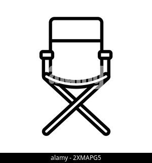 folding chair icon linear logo mark set collection in black and white ...