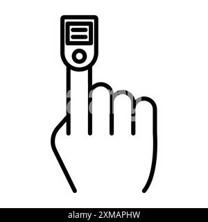 Fingertip pulse oximeter icon linear logo mark set collection in black and white for web Stock Vector