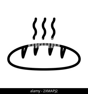 fresh bread icon linear logo mark set collection in black and white for web Stock Vector