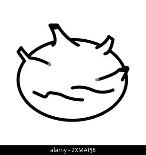 kohlrabi icon linear logo mark set collection in black and white for web Stock Vector