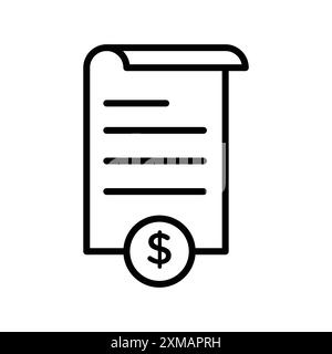 Invoice icon linear logo mark set collection in black and white for web Stock Vector