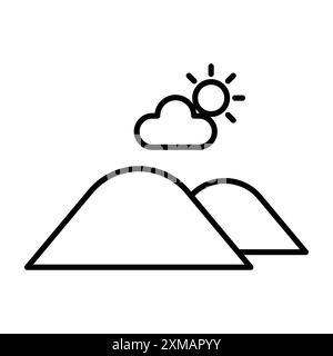 hills icon linear logo mark set collection in black and white for web ...