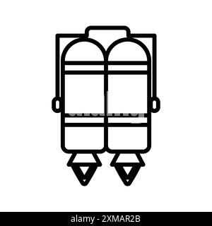 Jet pack icon linear logo mark set collection in black and white for web Stock Vector