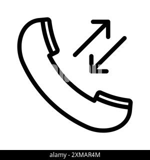 incoming outgoing calls icon linear logo mark set collection in black ...