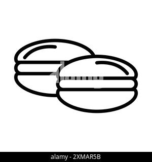macarons icon linear logo mark set collection in black and white for web Stock Vector