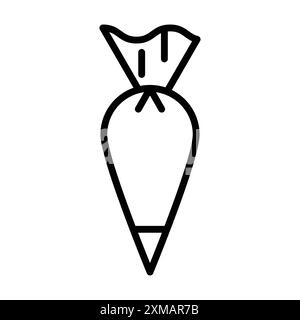 Pastry bag icon linear logo mark set collection in black and white for web Stock Vector