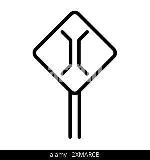 Narrow bridge ahead icon linear logo mark set collection in black and white for web Stock Vector