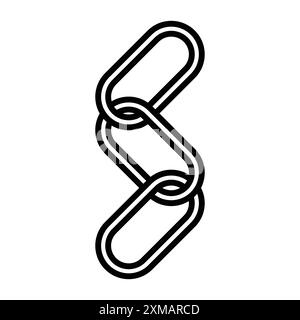 Link chain icon linear logo mark set collection in black and white for web Stock Vector